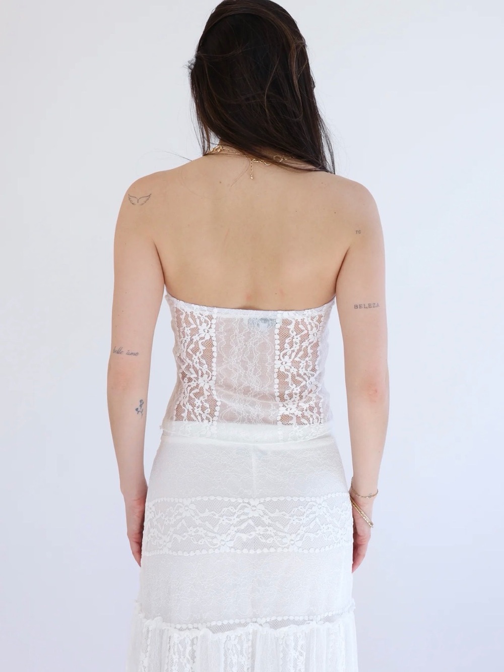 White Lace Maxi Set - WILLOW skirt and Top - Picture 4 of 8